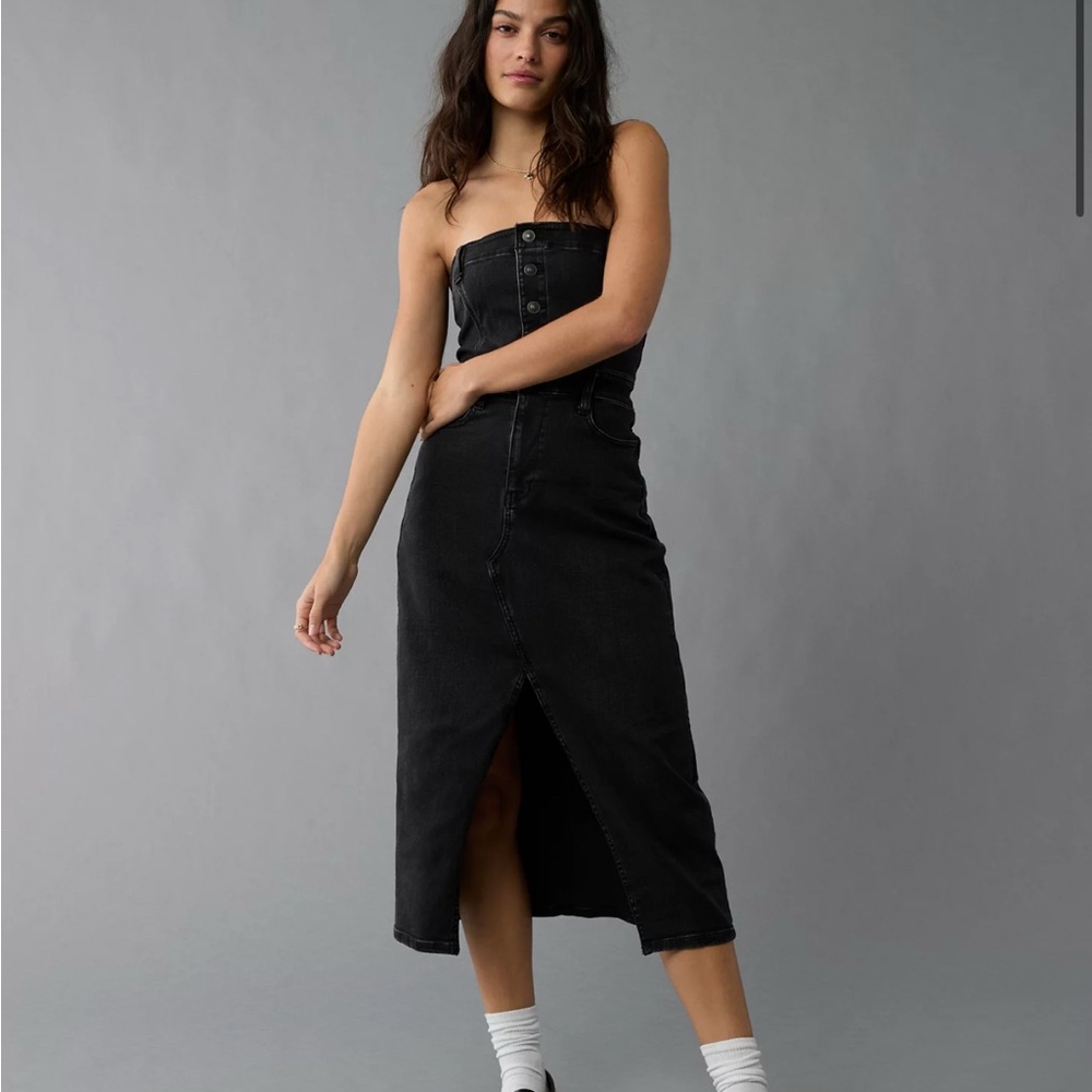 American Eagle Outfitters Black Midi Dress